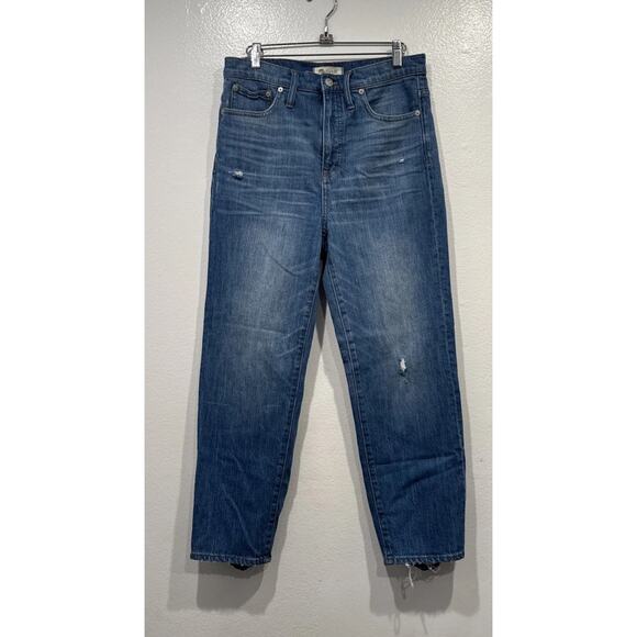Madewell Denim - Madewell Distressed Classic Straight Jean Women’s Size 29 High Rise Jeans Denim
